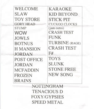 bands set list